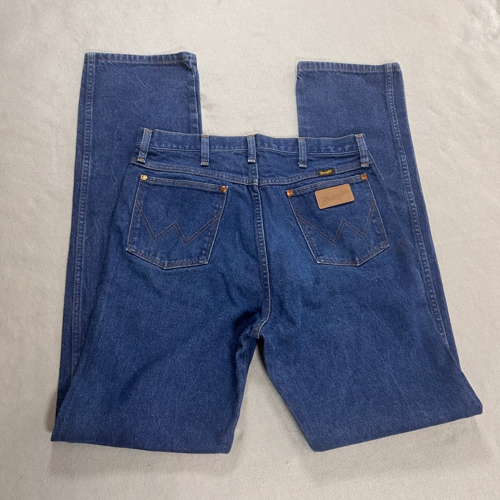 Wrangler 13MWZ Cowboy Cut Jeans Mens 34x36 Dark Wash Indigo Straight Leg Denim
